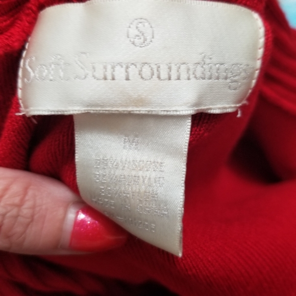Soft Surrounding Cowl Neck Red Button Detail Viscose Blend Sweater Size M - Picture 5 of 8